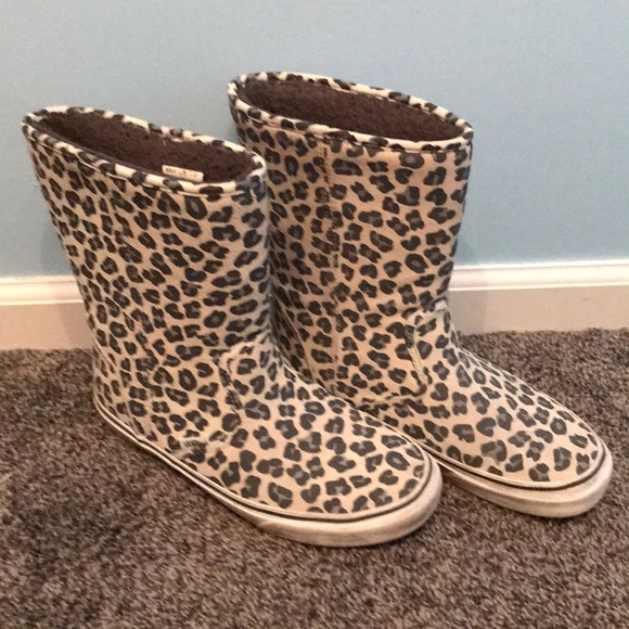 vans leopard print boots